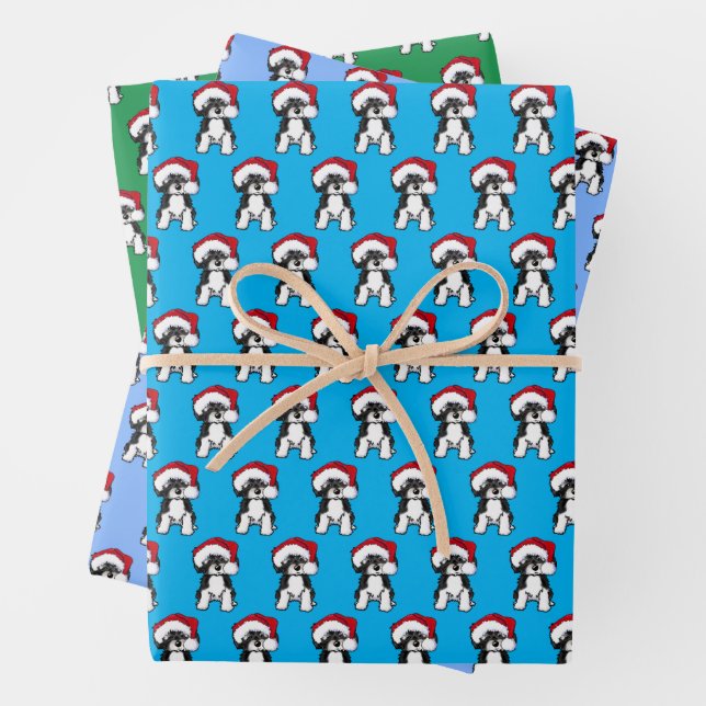 Christmas Havanese Wrapping Paper Set of 3 Sheets (In situ)