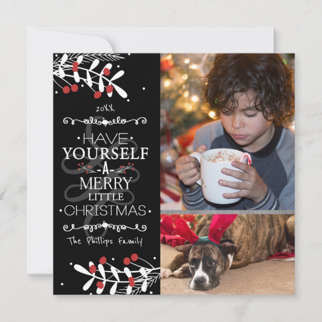 Christmas Have Yourself... Red Berries Photo Card (Front)