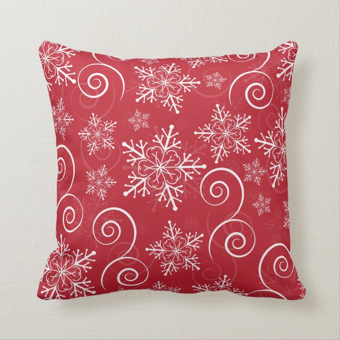 Christmas Hawaiian Hibiscus Snowflake Pillow