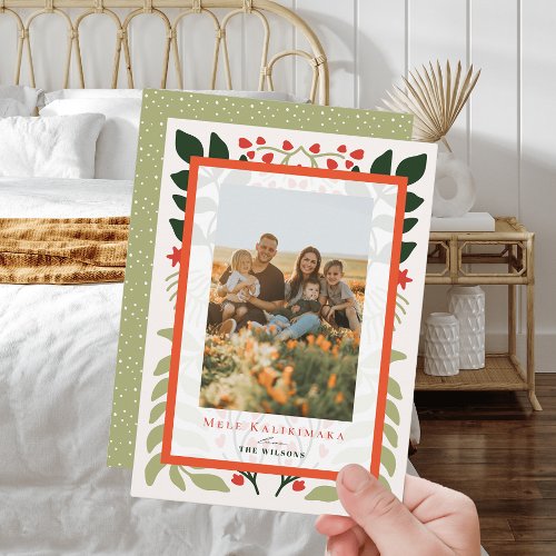 Christmas Hawaiian Quilt Holiday Photo Card