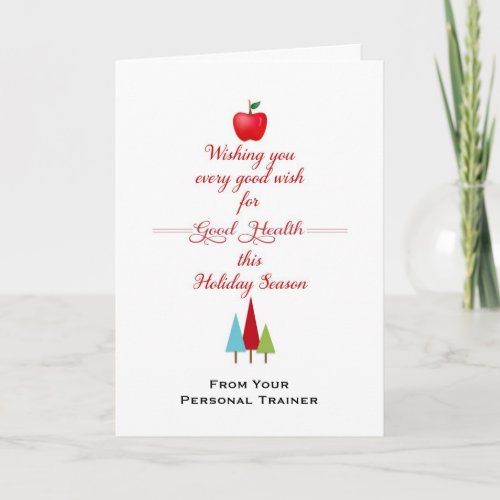 Christmas Health  Fitness Greeting Card_Apple Holiday Card