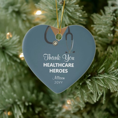 Christmas Healthcare Worker Thank You Personalized Ceramic Ornament