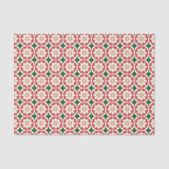 Christmas Heart Abstract Design Tissue Paper (Front)