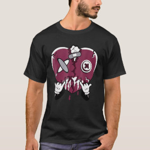 Christmas Heart Dip Sneaker Matching 1 Retro High  T-Shirt