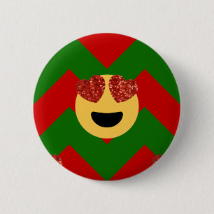 christmas heart eye emoji button