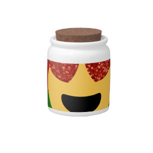 christmas heart eye emoji candy jar