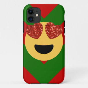 christmas heart eye emoji iPhone 11 case