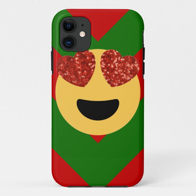 christmas heart eye emoji Case-Mate iPhone case (Back)