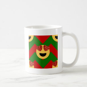christmas heart eye emoji coffee mug
