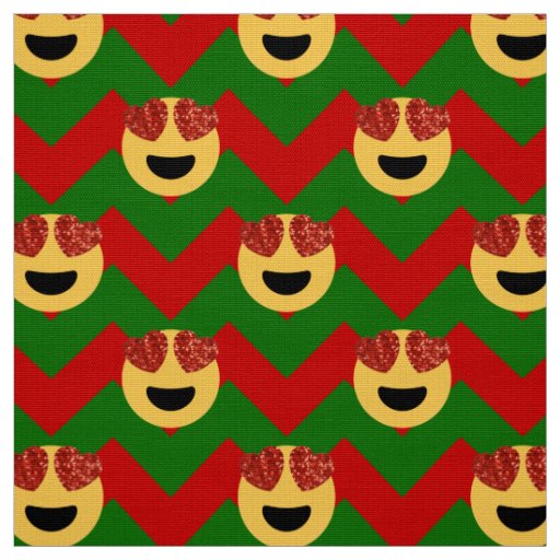 christmas heart eye emoji fabric