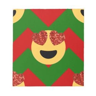 christmas heart eye emoji notepad