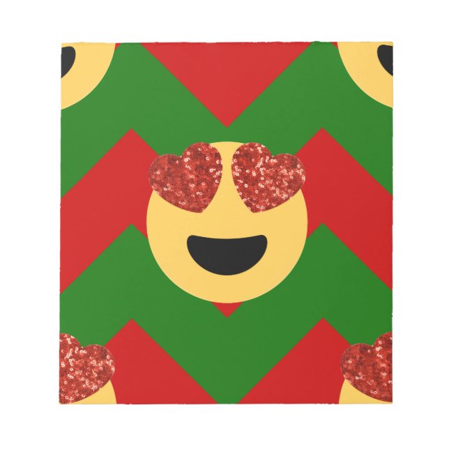 christmas heart eye emoji notepad (Front)
