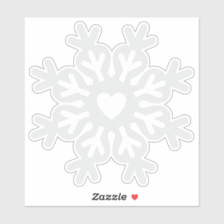 Christmas Heart Snowflake Ornate Classic Sticker