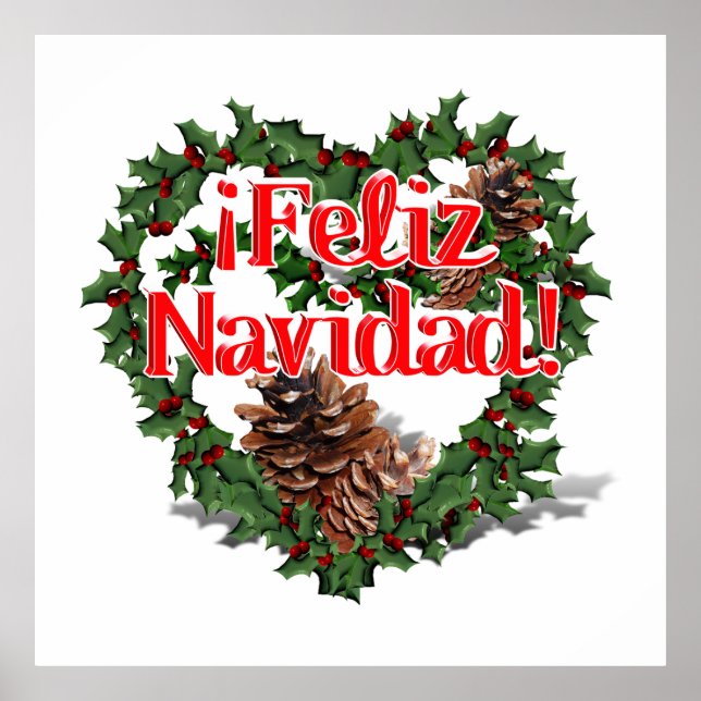 Christmas Heart Wreath (Feliz Navidad) Poster (Front)