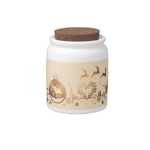 Christmas Heartbeat Holiday Design Candy Jar