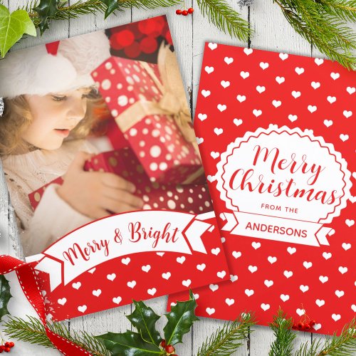 Christmas Hearts Red Photo Template