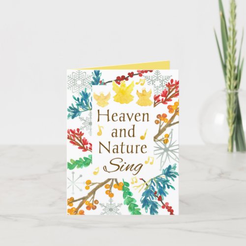 Christmas Heaven And Nature Sing Angels Religious  Holiday Card