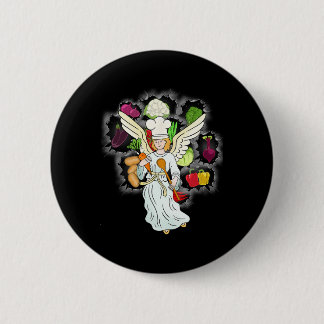 Christmas Heavenly Cooking Vegetables Kitchen Chef Button