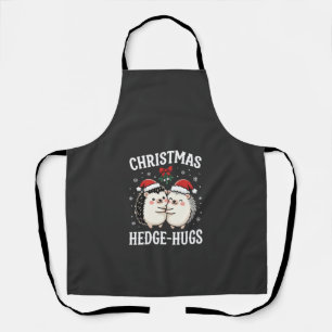 Christmas Hedge-Hugs Cute Hedgehog Holiday Apron