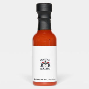 Christmas Hedge-Hugs Cute Hedgehog Holiday Design Hot Sauces