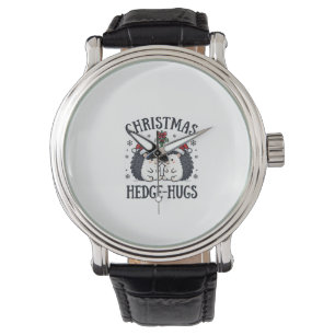Christmas Hedge-Hugs Cute Hedgehog Holiday Design Watch