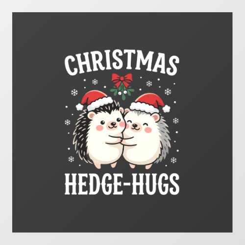 Christmas Hedge-Hugs Cute Hedgehog Holiday Floor Decals