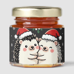 Christmas Hedge-Hugs Cute Hedgehog Holiday Honey Jar Favors