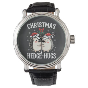 Christmas Hedge-Hugs Cute Hedgehog Holiday Watch