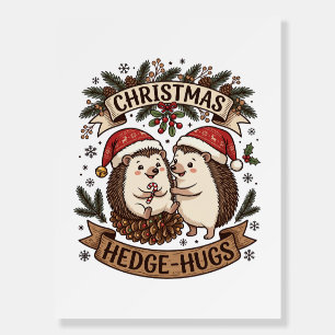 Christmas Hedge Hugs Hedgehogs Santa Hats Snowflak Foam Board