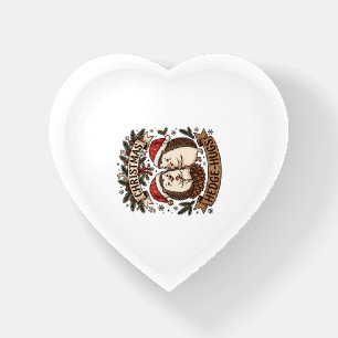 Christmas Hedge Hugs Hedgehogs Santa Hats Snowflak Paperweight