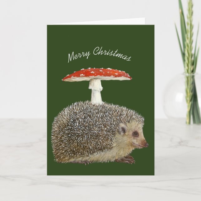Christmas Hedgehog card (Front)