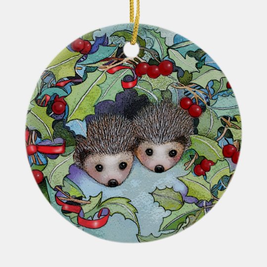 christmas hedgehog cushion