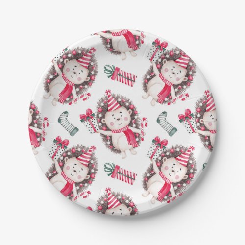 Christmas Hedgehog Paper Plate Tableware