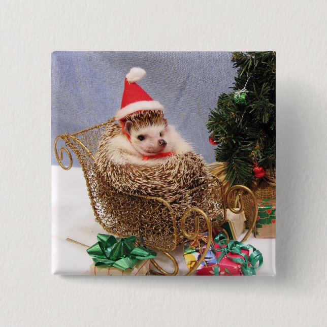 Christmas Hedgehog Pin (Front)