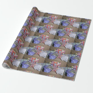 Christmas hedgehog wrapping paper
