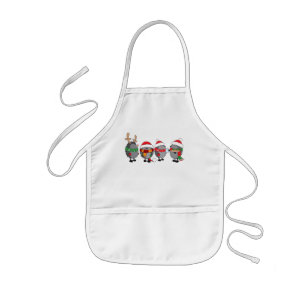 Christmas hedgehogs kids' apron