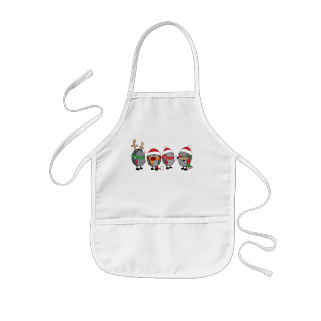 Christmas hedgehogs kids' apron (Front)
