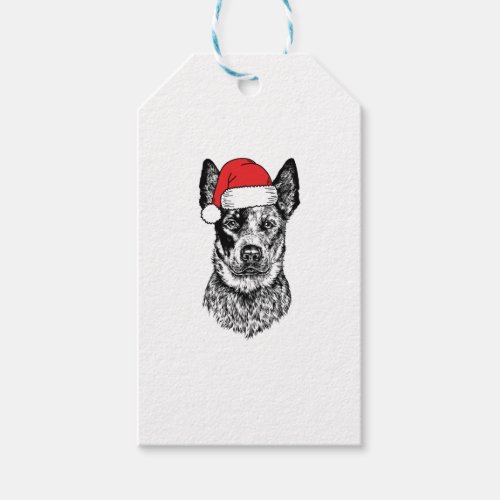 Christmas Heeler Santa Dog Holiday  Gift Tags