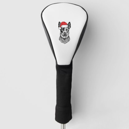 Christmas Heeler Santa Dog Holiday  Golf Head Cover