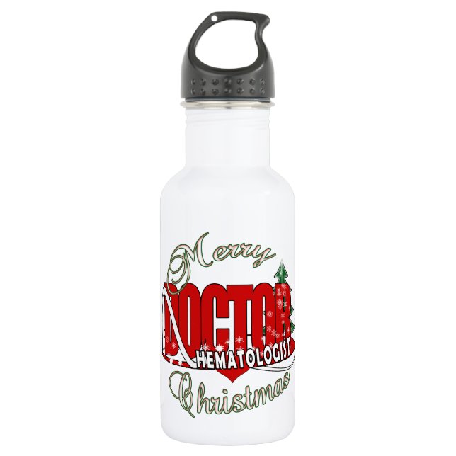 CHRISTMAS HEMATOLOGIST DOCTOR WATER BOTTLE (Front)