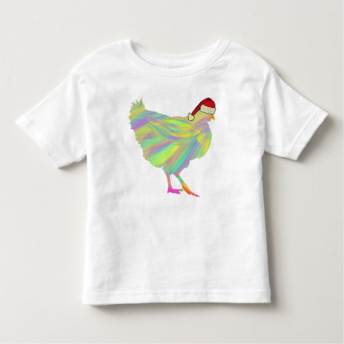 Christmas Hen wearing a Santa Hat Toddler T_shirt