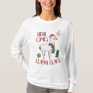 Christmas Here Comes Llama Claus T-Shirt