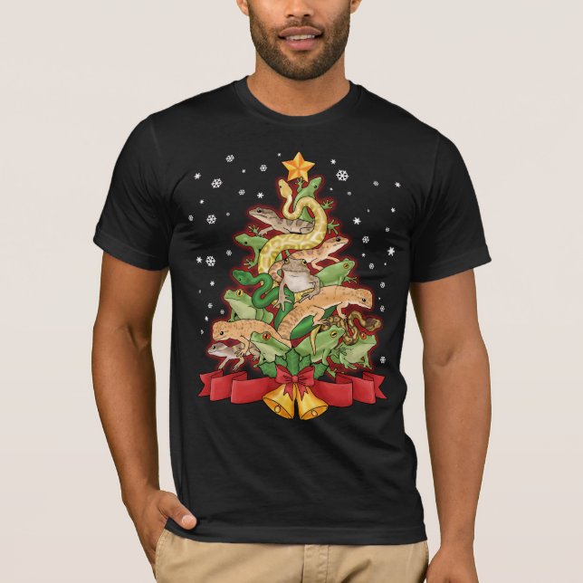 Christmas Herping Gift Herpetology Frog Snake Herp T-Shirt (Front)