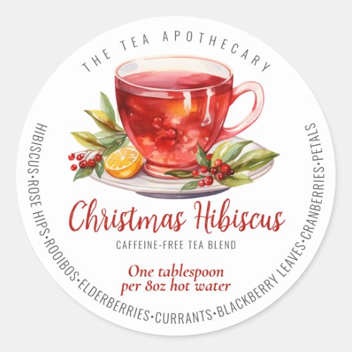 CHRISTMAS HIBISCUS HERBAL TEA BLEND PRODUCT LABEL