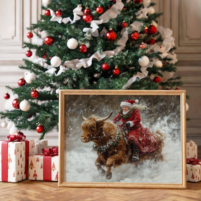 Christmas Highland Cow Mrs Claus Decoupage  Tissue Paper (Creator Uploaded)