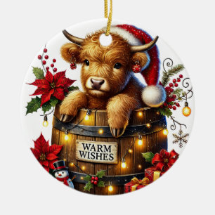 Christmas Highland Cow Ornament