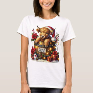 Christmas Highland Cow Tshirt