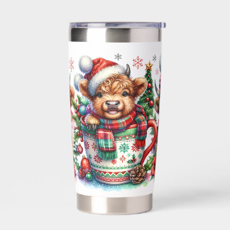 Christmas Highland Cows Insulated Tumbler