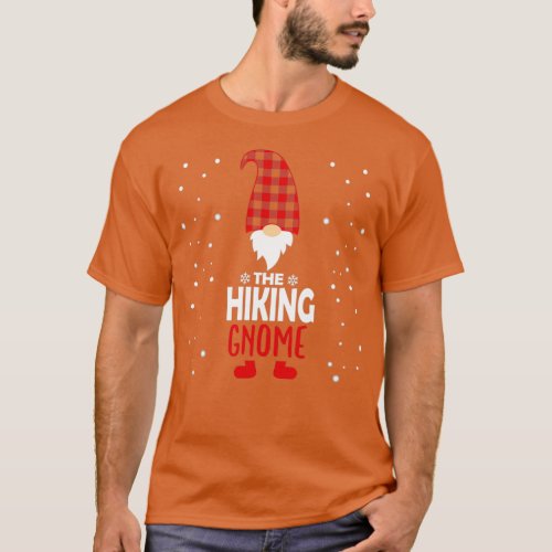 Christmas hiking Gnome Red Plaid Gift  T_Shirt