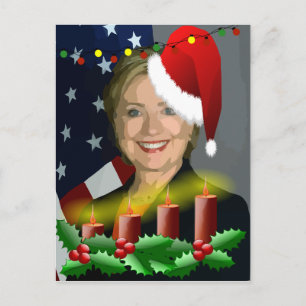 christmas hillary clinton holiday postcard